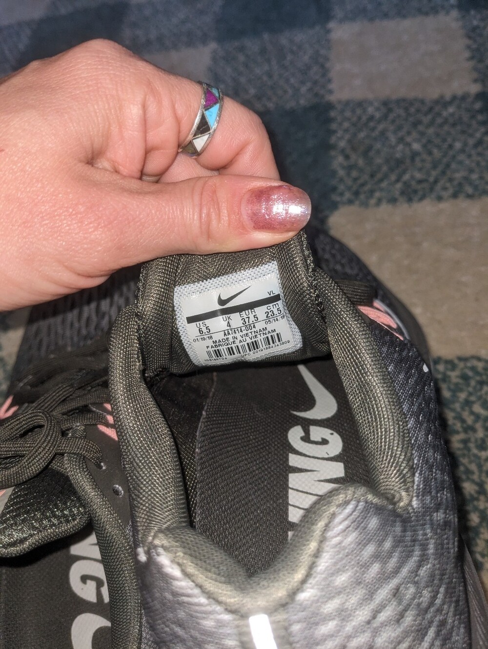 Nike Zoom Winflo 5 Grey And Pink Sneakers Size 6.5 - Picture 6 of 7